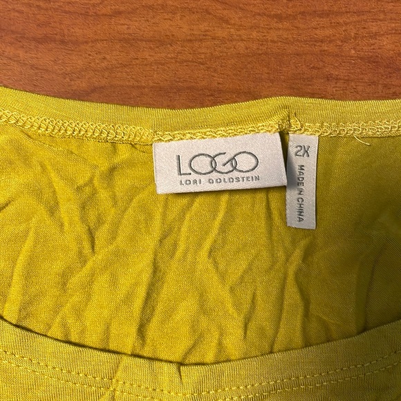 LOGO by Lori Goldstein chartreuse tunic size 2X - Picture 4 of 9